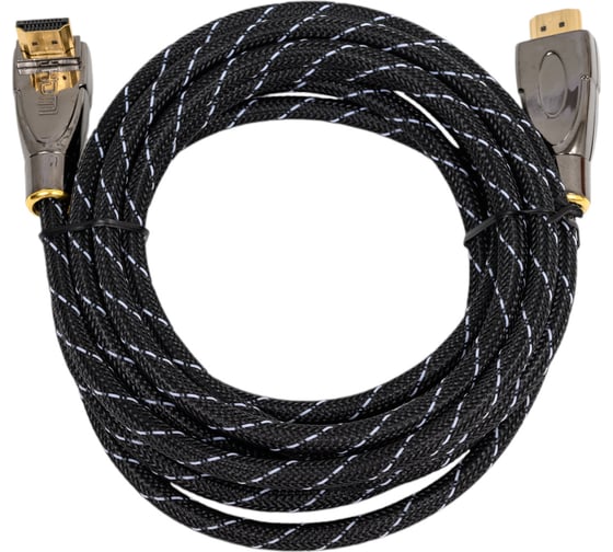 Кабель HDMI Wize WAVC-HDMIRA-3M 3 м., v.2.0, 19M/19M, 4K/60 Hz 4:4:4, 26 AWG, HDCP 1.4, HDCP 2.2, Ethernet, позолоченный угловой разъем 139537