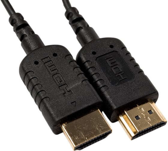 Кабель HDMI Wize WAVC-HDMIUS-1M 1 м, v.2.0, 19M/19M, 4K/60 Hz 4:4:4, 36 AWG, HDCP 2.2, ультратонкий, позолоченные разъемы, черный, пакет 139453