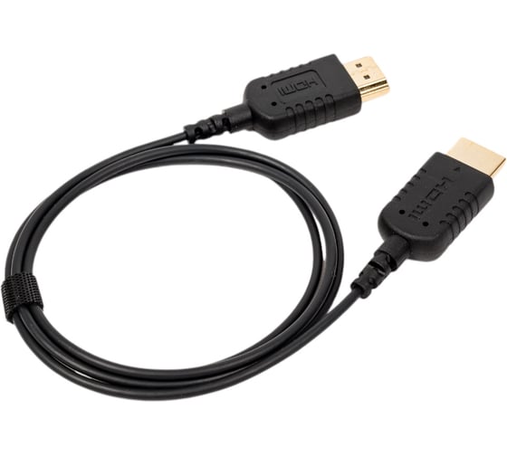 Кабель HDMI Wize WAVC-HDMIUS-1M 1 м, v.2.0, 19M/19M, 4K/60 Hz 4:4:4, 36 AWG, HDCP 2.2, ультратонкий, позолоченные разъемы, черный, пакет 139453