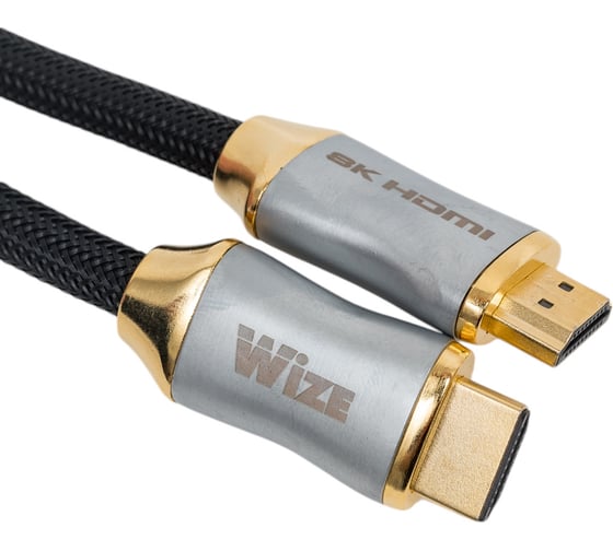 Кабель HDMI Wize WAVC-HDMI8K-3M 3 м, v.2.1, 19M/19M, 8K/120Hz/60Hz, 4K/144Hz/120Hz 4:4:4, eARC, HDCP 2.3/EDID/ HEC/CEC/ DDC, 30 AWG 139459