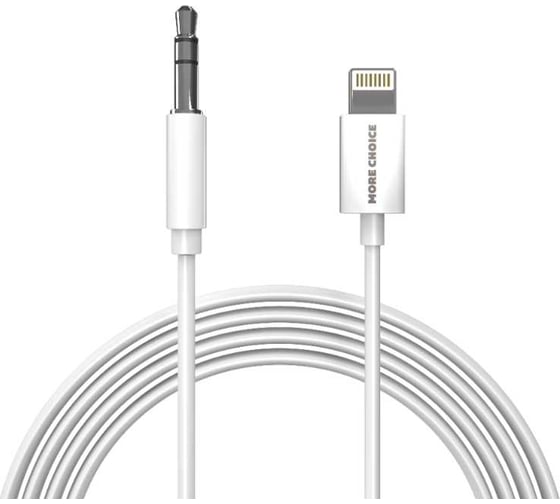 Аудиокабель More Choice AUX 3.5mm Type-C 1м UK22a White