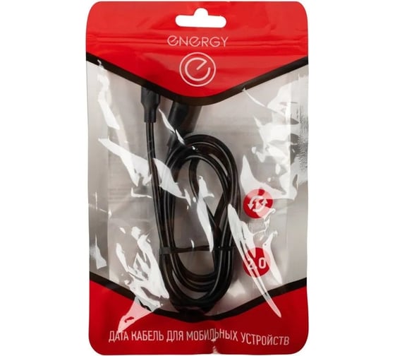 Кабель ENERGY ET-30 USB/Type-C, цвет - черный 104115