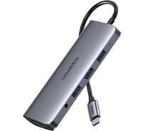 USB концентратор UGREEN 10 в 1 хаб, 3 x USB 3.0, HDMI, VGA, RJ45, SD/TF, Jack 3,5 mm, PD 80133