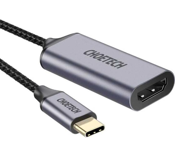 USB-С адаптер Choetech (хаб) USB-C в HDMI, 4K@60Гц, 0.2м, цвет серый HUB-H10-V1 1