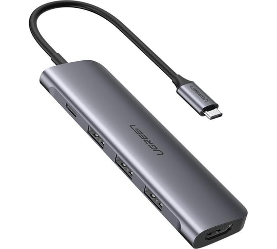 USB концентратор UGREEN 5 в 1 хаб, 3 х USB 3.0, HDMI, PD 50209