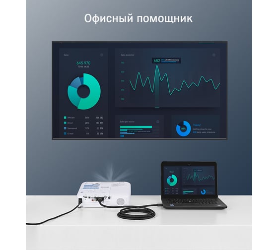 Кабель DP - DVI Ugreen, цвет черный, 2 м 10221