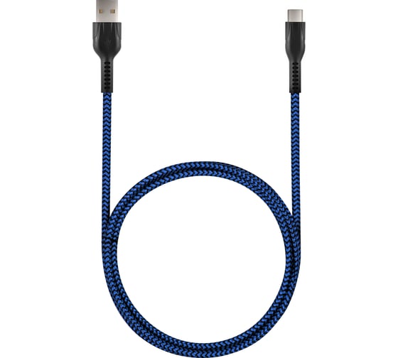 Кабель STIMA для зарядки смартфонов и других устройств usb 2.0 - type-c, сине-черный NC10-05 1