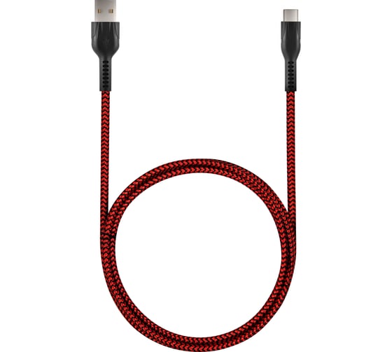 Кабель STIMA для зарядки смартфонов и других устройств usb 2.0 - type-c, красно-черный NC10-07 1