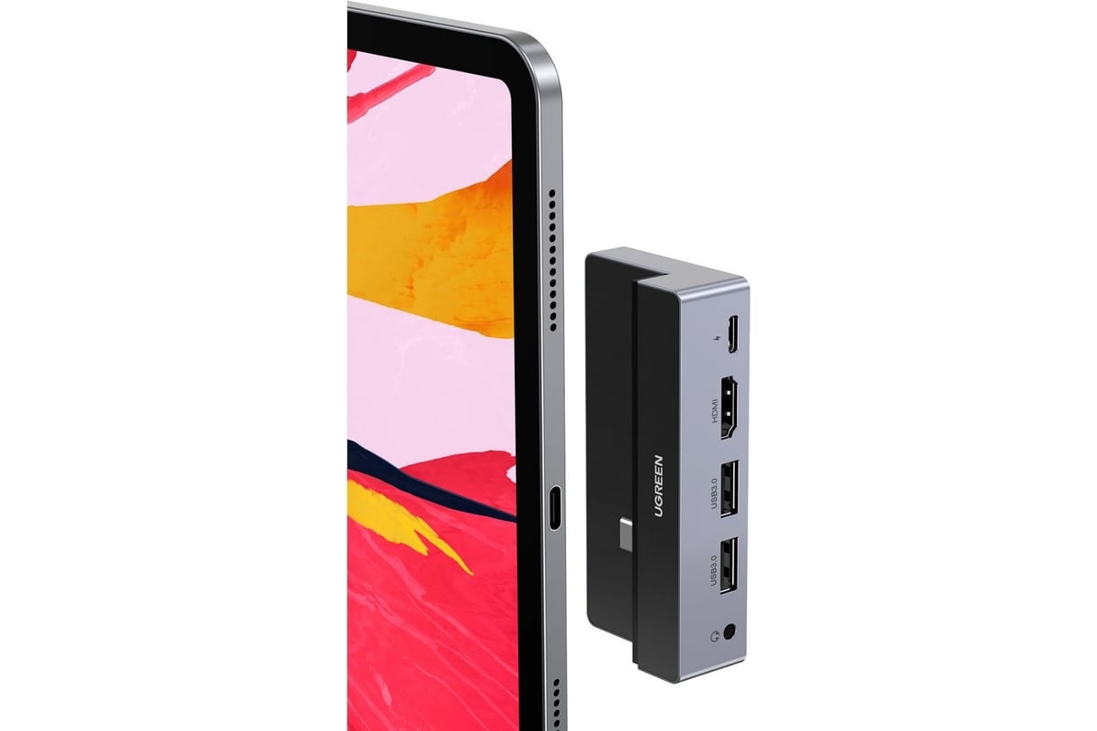 USB концентратор UGREEN для iPad Pro хаб, 2 x USB 3.0, HDMI, 3,5 мм jack,  PD 70688 - выгодная цена, отзывы, характеристики, фото - купить в Москве и  РФ