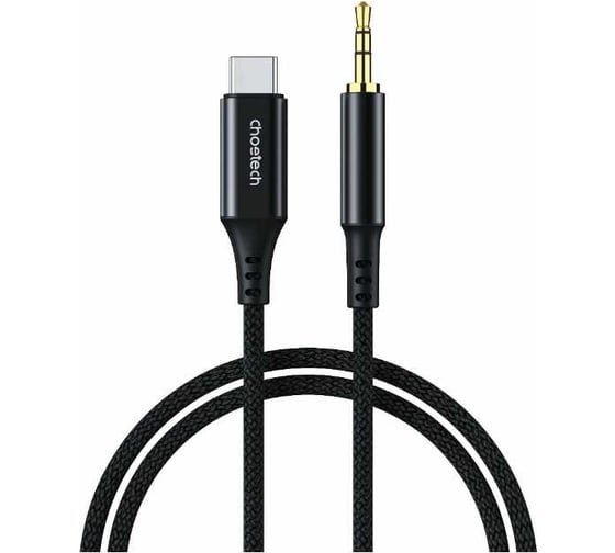 Аудио кабель Choetech Type-C 3,5мм mini-jack male, 1м, цвет черный AUX006-BK 1
