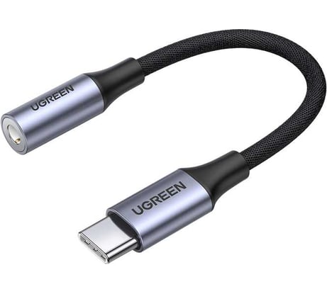 Адаптер Ugreen AV161 Type C Male To 3.5mm Audio Adapter. Длина: 10 см. Цвет: серый космос 80154