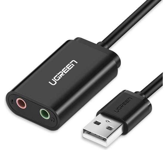 Аудиоадаптер UGREEN USB C - AUX Jack 3.5 мм f, цвет черный 30724