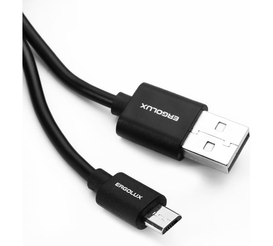 Кабель usb micro usb Ergolux Elx-cdc01p-c02 промо 2а, 1м, черный, зарядка+передача данных, пакет 15088