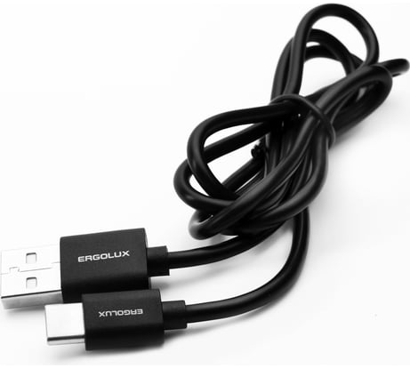 Кабель usb-type c Ergolux Elx-cdc02p-c02 промо 2а, 1м, черный, зарядка+передача данных, пакет 15089