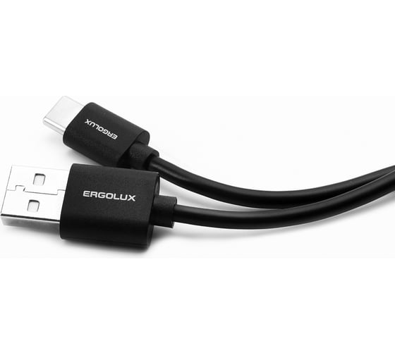 Кабель usb-type c Ergolux Elx-cdc02p-c02 промо 2а, 1м, черный, зарядка+передача данных, пакет 15089