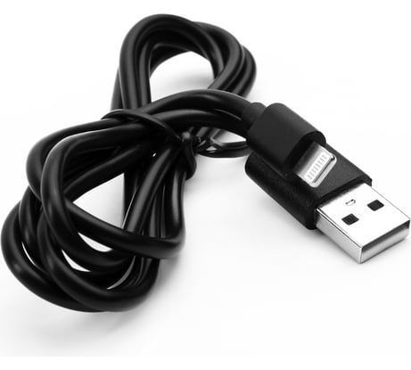 Кабель usb-lightning Ergolux Elx-cdc03p-c02 промо 2а, 1м, черный, зарядка+передача данных, пакет 15092