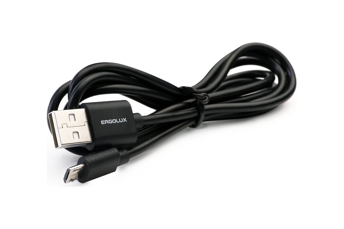 Кабель usb-micro usb Ergolux Elx-cdc01-c02 3а, 1,2м, черный,  зарядка+передача данных, коробка 15093 - выгодная цена, отзывы,  характеристики, фото - купить в Москве и РФ