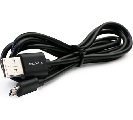 Кабель usb-micro usb Ergolux Elx-cdc01-c02 3а, 1,2м, черный, зарядка+передача данных, коробка 15093