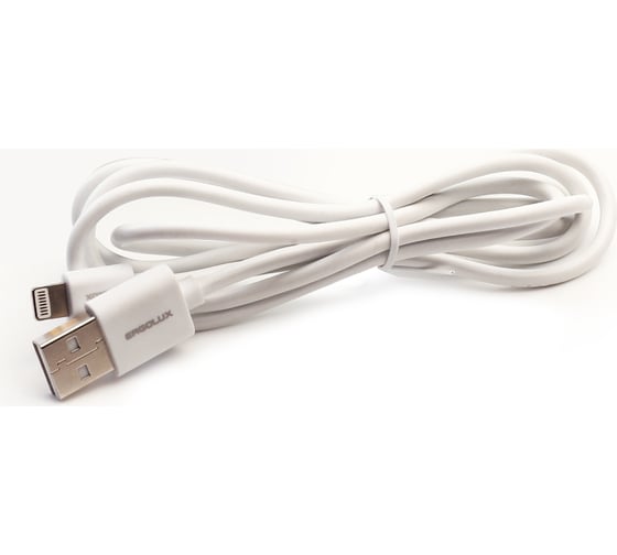 Кабель usb-lightning Ergolux Elx-cdc03-c01 3а, 1,2м, белый, зарядка+передача данных, коробка 15097