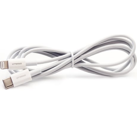 Кабель type c-lightning Ergolux Elx-cdc04-c01 3а, 1,2м, белый, зарядка+передача данных, коробка 15098