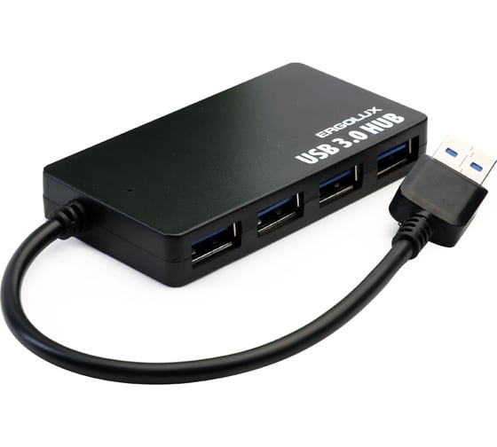 Разветвитель usb-4usb Ergolux Elx-slp01-c02 2а, черный, коробка 15109