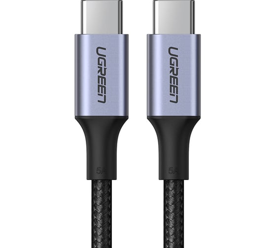 Кабель Ugreen USB C в алюминиевом корпусе с оплеткой, цвет черный, 1 м 70427