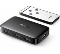 Переключатель Ugreen 3xHDMI 1,4, 4K, с пультом дистанционного управления 80125