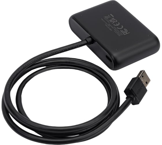 USB концентратор Ugreen хаб 4 х USB 3.0, 1 м, цвет черный 20291