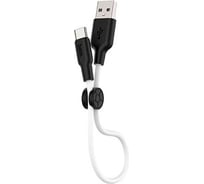 Usb кабель Hoco x21 plus silicone type-c, 3а, 0.25м, силикон, белый/черный 0L-00044277