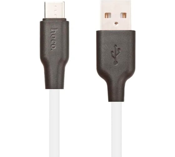 Usb кабель Hoco x21 plus silicone type-c, 3а, 2м, силикон, белый/черный 0L-00048592