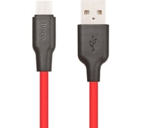 Usb кабель Hoco x21 silicone microusb, 1м, силикон, красный/черный 0L-00042727