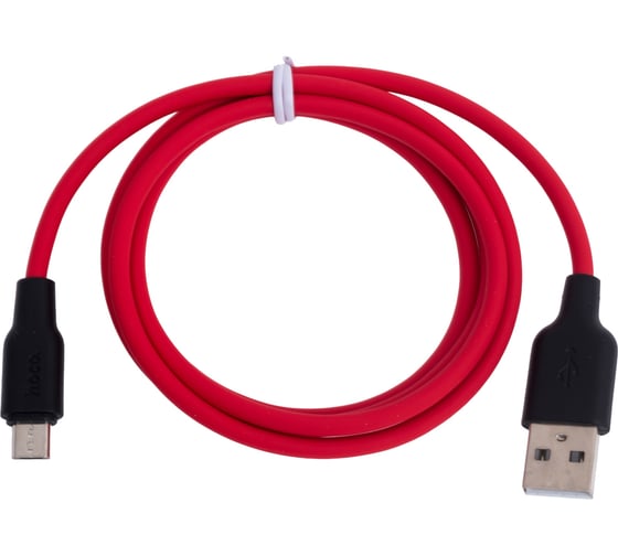 Usb кабель Hoco x21 silicone microusb, 1м, силикон, красный/черный 0L-00042727