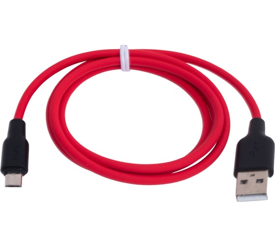 Usb кабель Hoco x21 silicone microusb, 1м, силикон, красный/черный 0L-00042727
