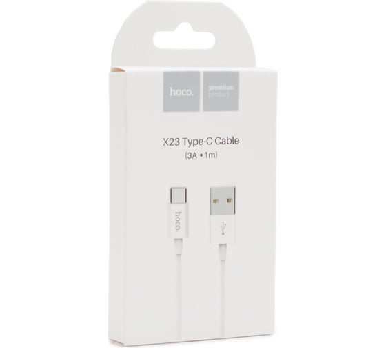 Usb кабель Hoco x23 skilled type-c, 3а, 1м, tpe, белый 0L-00048595