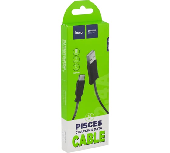 Usb кабель Hoco x24 pisces type-c, 1м, tpe, черный 0L-00038948