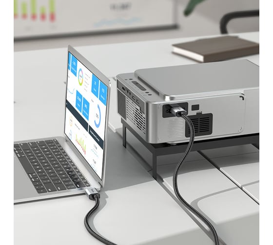 Hdmi кабель Hoco us03 2.0м, 4k video, нейлон (черный) 0L-00056003