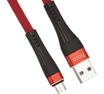 Usb кабель Hoco u39 slender microusb, 2.4а, 1.2м, нейлон (красный/черный) 0L-00038962