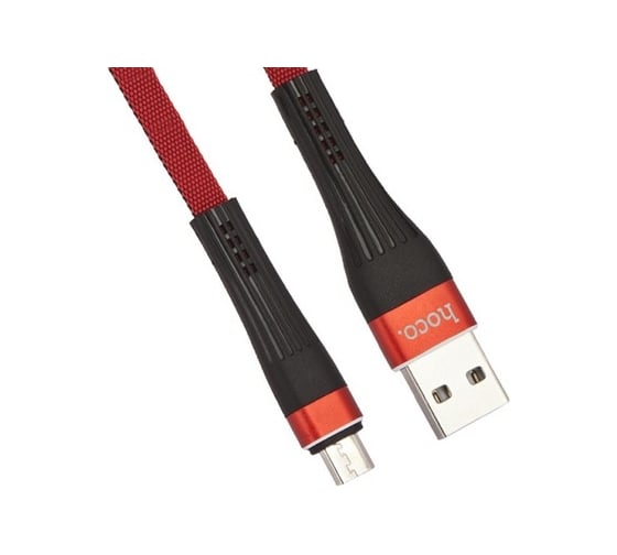 Usb кабель Hoco u39 slender microusb, 2.4а, 1.2м, нейлон (красный/черный) 0L-00038962 1