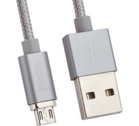 Usb кабель Hoco u40a magnetic adsorption microusb, магнитный, 1м, нейлон (серый) 0L-00039446