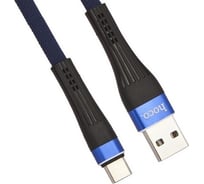 Usb кабель Hoco u39 slender type-c, 2.4а, 1.2м, нейлон (синий/черный) 0L-00038963