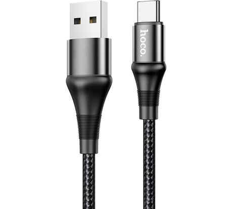 Usb кабель Hoco x50 excellent type-c, 3а, 1м, нейлон, черный 0L-00057788