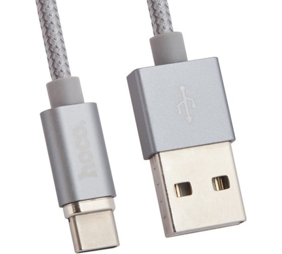Usb кабель Hoco u40a magnetic adsorption type-c, магнитный, 1м, нейлон (серый) 0L-00039447 1