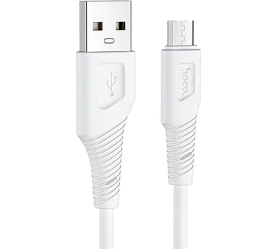 Usb кабель Hoco x58 airy microusb, 2.4а, 1м, силикон, белый 0L-00053823