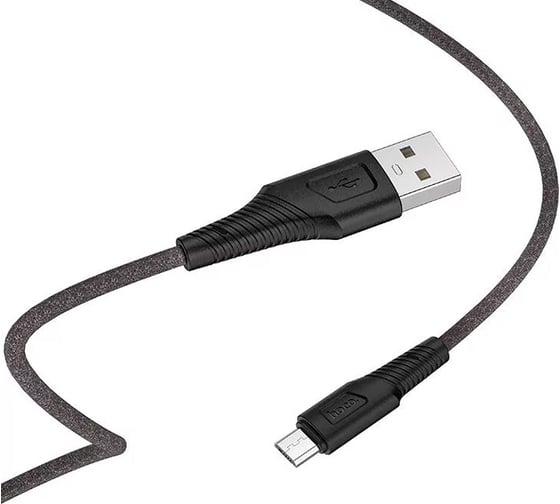 Usb кабель Hoco x58 airy microusb, 2.4а, 1м, силикон, черный 0L-00050607