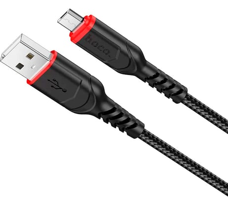 Usb кабель Hoco x59 victory microusb, 2.4а, 1м, нейлон, черный 0L-00050612
