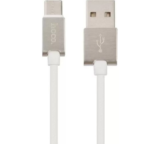 Usb кабель Hoco u49 refined steel type-c, 2.4а, 1.2м, tpe (белый) 0L-00041030 1