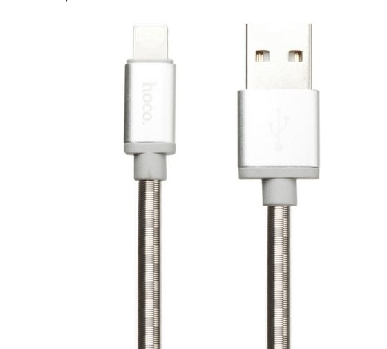 Usb кабель Hoco u5 full metal lightning 8-pin, 2.4а, 1.2м, tpe (серебряный) 0L-00042735