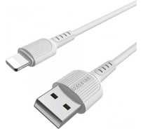 Usb кабель Borofone bx16 easy lightning 8-pin, 1м, pvc, белый 0L-00043167