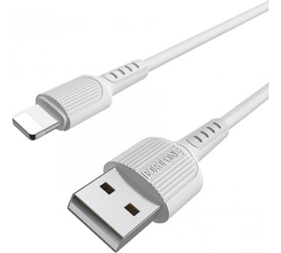 Usb кабель Borofone bx16 easy lightning 8-pin, 1м, pvc, белый 0L-00043167 1