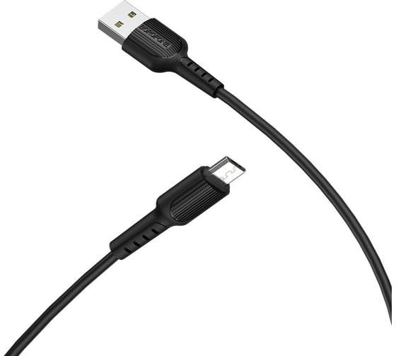 Usb кабель Borofone bx16 easy microusb, 1м, pvc, черный 0L-00043168 1